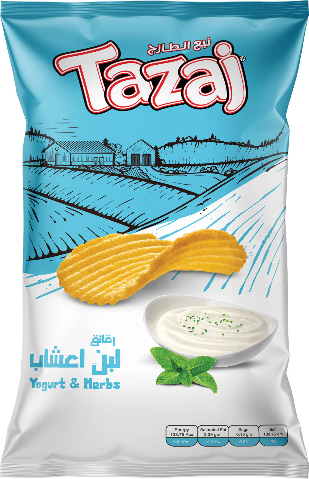 جبس بنكهة شرائح اللبن والأعشاب